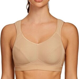 Women's High Impact Support Wirefree Bounce Control Workout Sports Bra Nude 36C